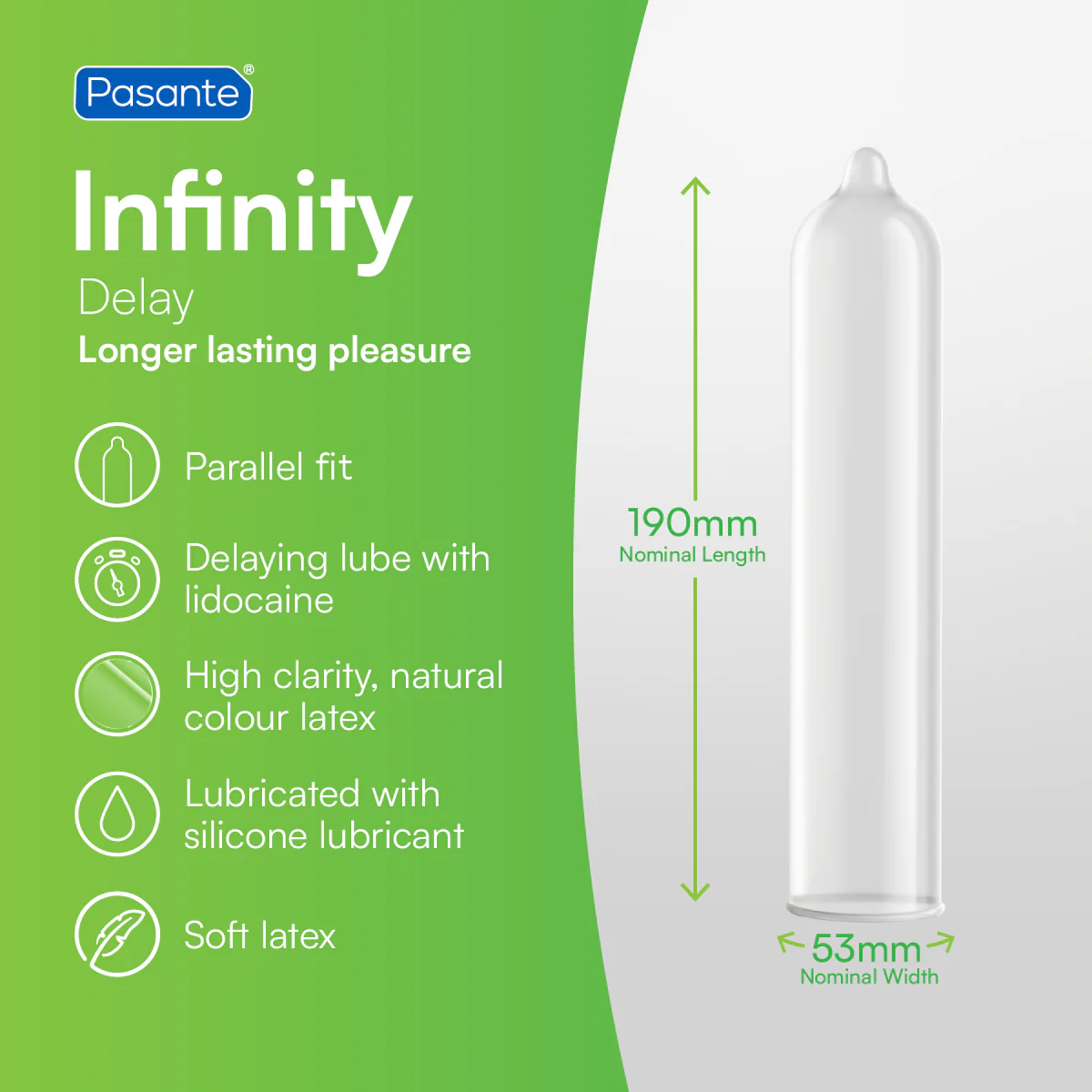 Pasante Infinity Delay Condoms 3 Pack - Image 3