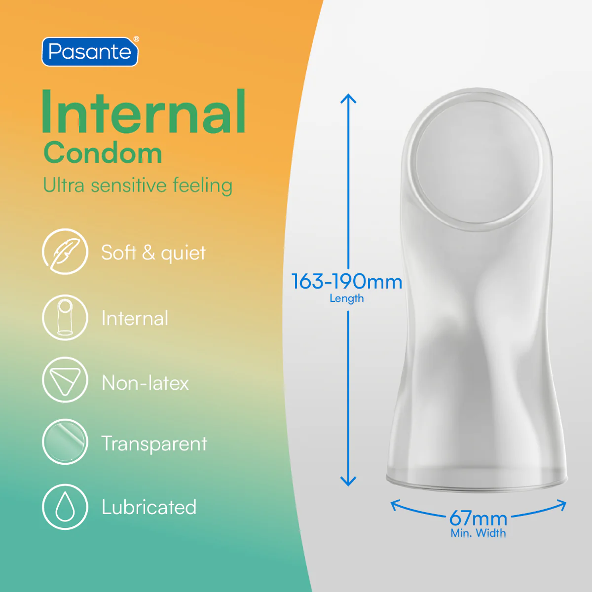 Pasante Non-Latex Internal Condom 3 Pack - Image 3