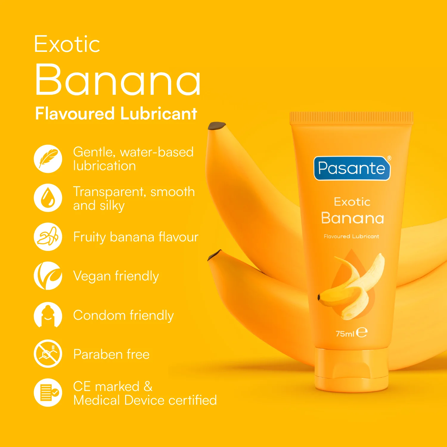 Pasante Banana Flavoured Lube in 75ml Tube - Image 3