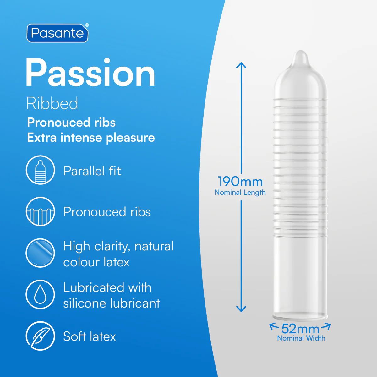 Pasante Passion Condoms 3 Pack - Image 3